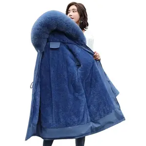 WinterJacket2025NewWomenParkaClothesLongCoatWoolLinerHoodedJacketFurCollarThickWarmSnowWearPaddedParka6XL