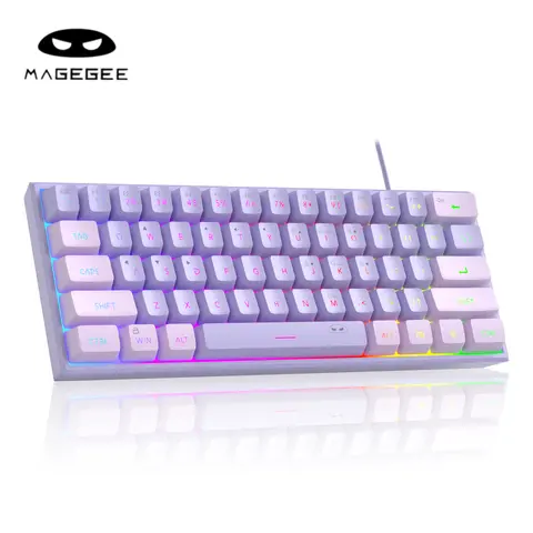 MaGegee TS91 60% Compact 61-Key Gaming Keyboard - Ergonomic Design, RGB Backlight, IPX4 Water Resistant Circuit Board, Multiplatform Support for MAC/PS4/Windows XP, Space-Saving PC Accessories for Home & Office