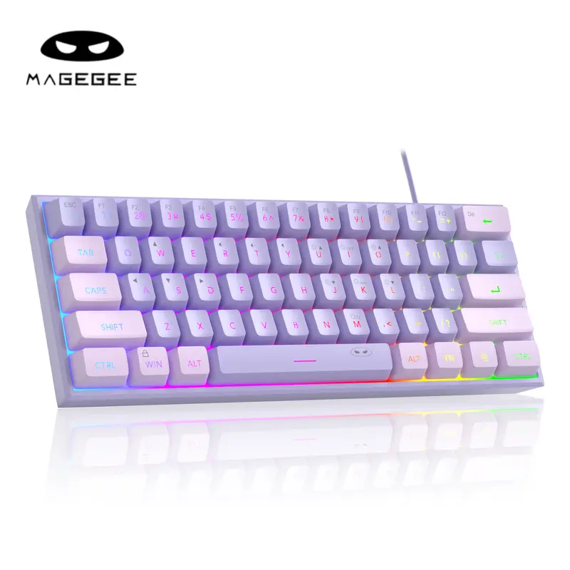 MaGegee TS91 60% Compact 61-Key Gaming Keyboard - Ergonomic Design, RGB Backlight, IPX4 Water Resistant Circuit Board, Multiplatform Support for MAC/PS4/Windows XP, Space-Saving PC Accessories for Home & Office
