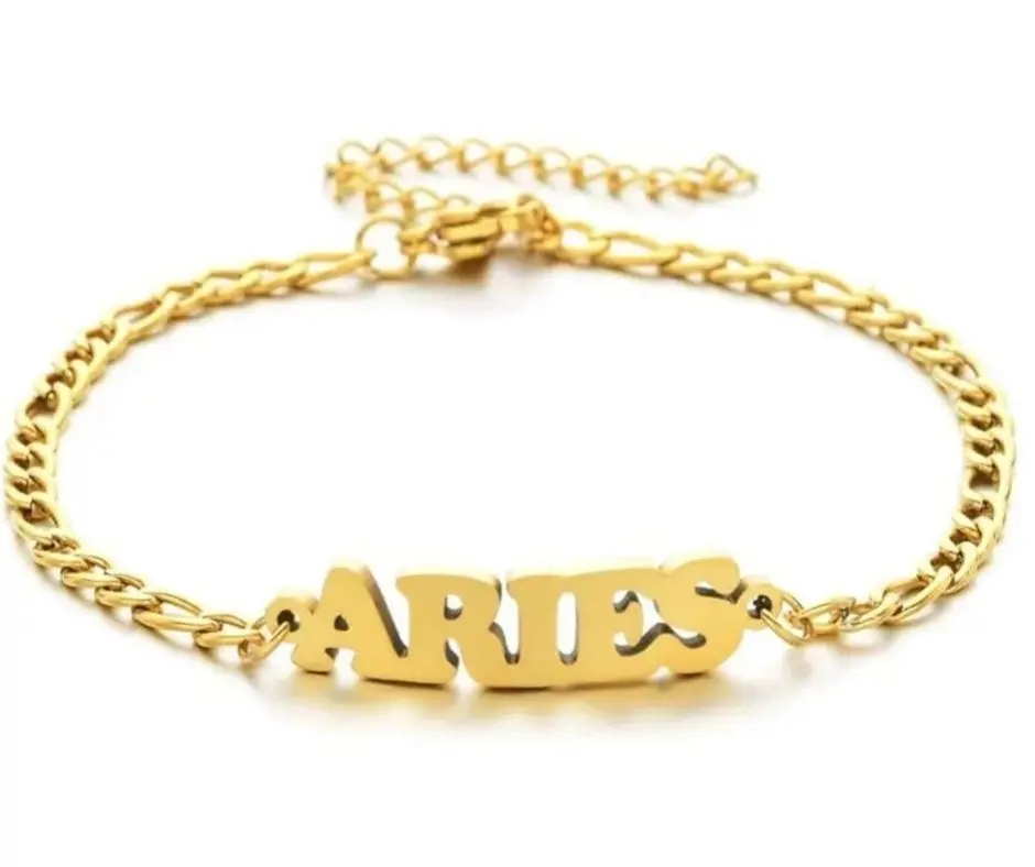 LFE 18K Gold Plated Zodiac Sign Bracelet for Women, Celestial Style, Unique Gift Ideas, Zodiac Sign Bracelet, Statement Bracelet, Astrology Jewelry| with gift box