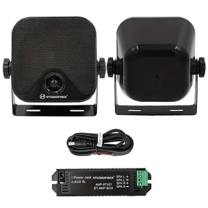 Herdio 4 Inch Marine Speaker - Heavy Duty Waterproof Wireless Speaker Surface Mount for Boat, ATV, UTV, RZR, Golf Cart, Tractor, Skid Steer, Camper, for boat Audio, Utv Audio, Compact Audio, Durable Design, Robust Construction