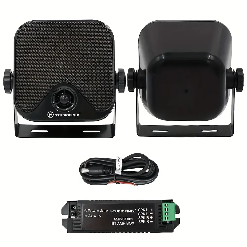 Herdio 4 Inch Marine Speaker - Heavy Duty Waterproof Wireless Speaker Surface Mount for Boat, ATV, UTV, RZR, Golf Cart, Tractor, Skid Steer, Camper, for boat Audio, Utv Audio, Compact Audio, Durable Design, Robust Construction
