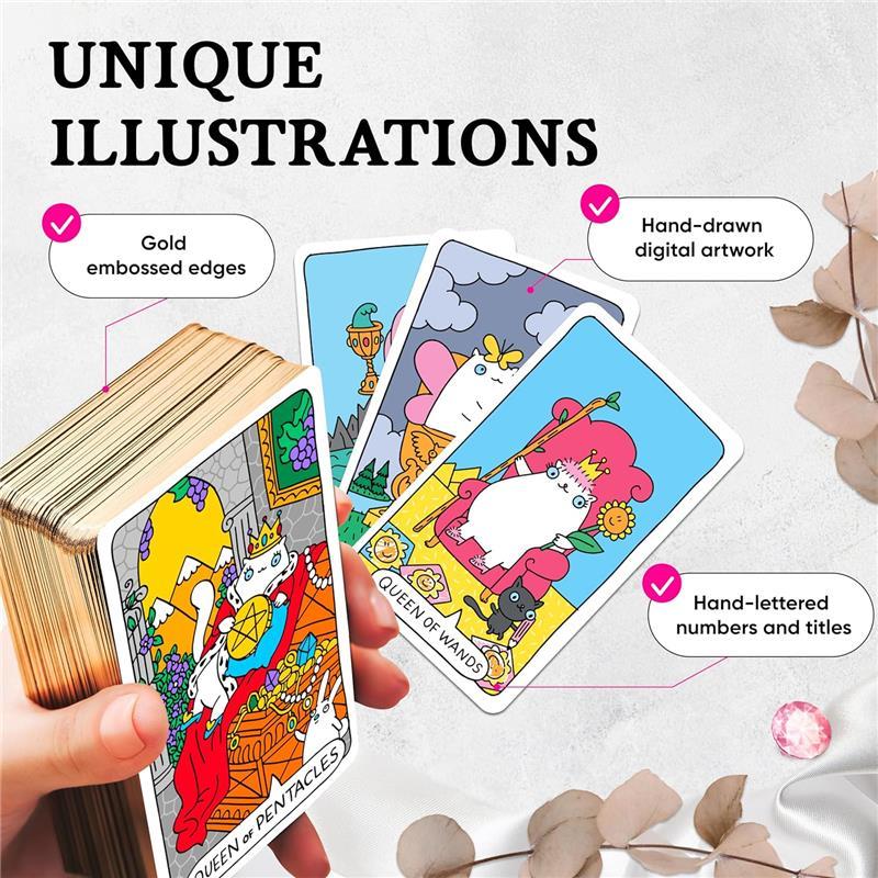 Cat Tarot Cards: A 78-Card Cat Tarot Deck with Guidebook - Unique Tarot Cards for Cat Lovers and Tarot Enthusiasts - Cute Tarot Cards for Beginners Tarot Deck