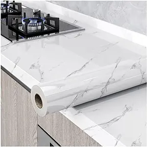 Marble Peel & Stick Wallpaper 15.8" x 118" Waterproof Removable for Countertops Cabinets Furniture Modern Home Interior Decor