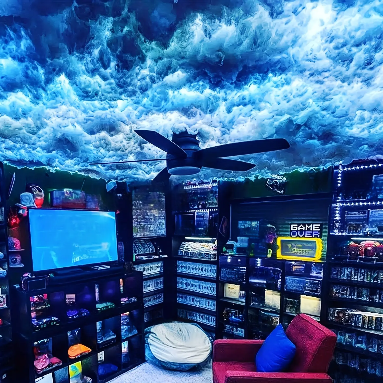 16.4FT Giant Cloud Shaped LED Light - Color-Changing, Music Rhythm Sync, App Controlled, Party Ambiance Creator with Wall Mounting Option-87