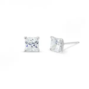 Aria Princess Cut Gemstone Studs