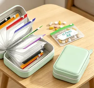 Waterproof Pill Pouch Set, Large Weekly Pill Organizer with 14 Color-Coded Medicine Pouches, Reusable Travel Medicine Organizer, Zippered Pill Storage for Fish Oils, Vitamins, dealsforyou, summerwins