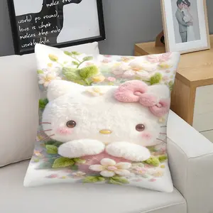 Hellokitty Graphic Throw Pillow, 1 Piece Includes Pillow Insert, Seasonal Decorative Item For Sofa, Bedroom, Car, Soft And Durable, Daily Holiday Birthday Gift For Kids And Adults
