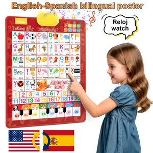 CHERMORY Screen-Free Bilingual English-Spanish Talking Alphabet Poster for Toddlers 1-6 - Montessori Sensory Toy & Interactive Wall Chart - Educational Gift for Preschool Learning Classroom Decoration Affordable Pencil