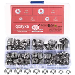 300 Pcs #6#8#10#12 Stainless Steel Cup Countersunk Finish Washers Assortment Kit