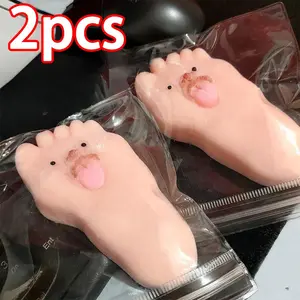 2-Pack Fun Foot-Shaped Stress Relief Toys, Stress Relief Fidgets, 8.5x4.5cm, Super Soft Stretchy, Ideal for Office, School, Halloween, Thanksgiving, Christmas, New Year Gifts