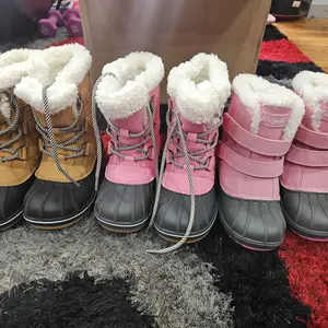 Cat & Jack Toddler Faux Fur Hook-And-Loop Mid Calf Winter Boots Waterproof