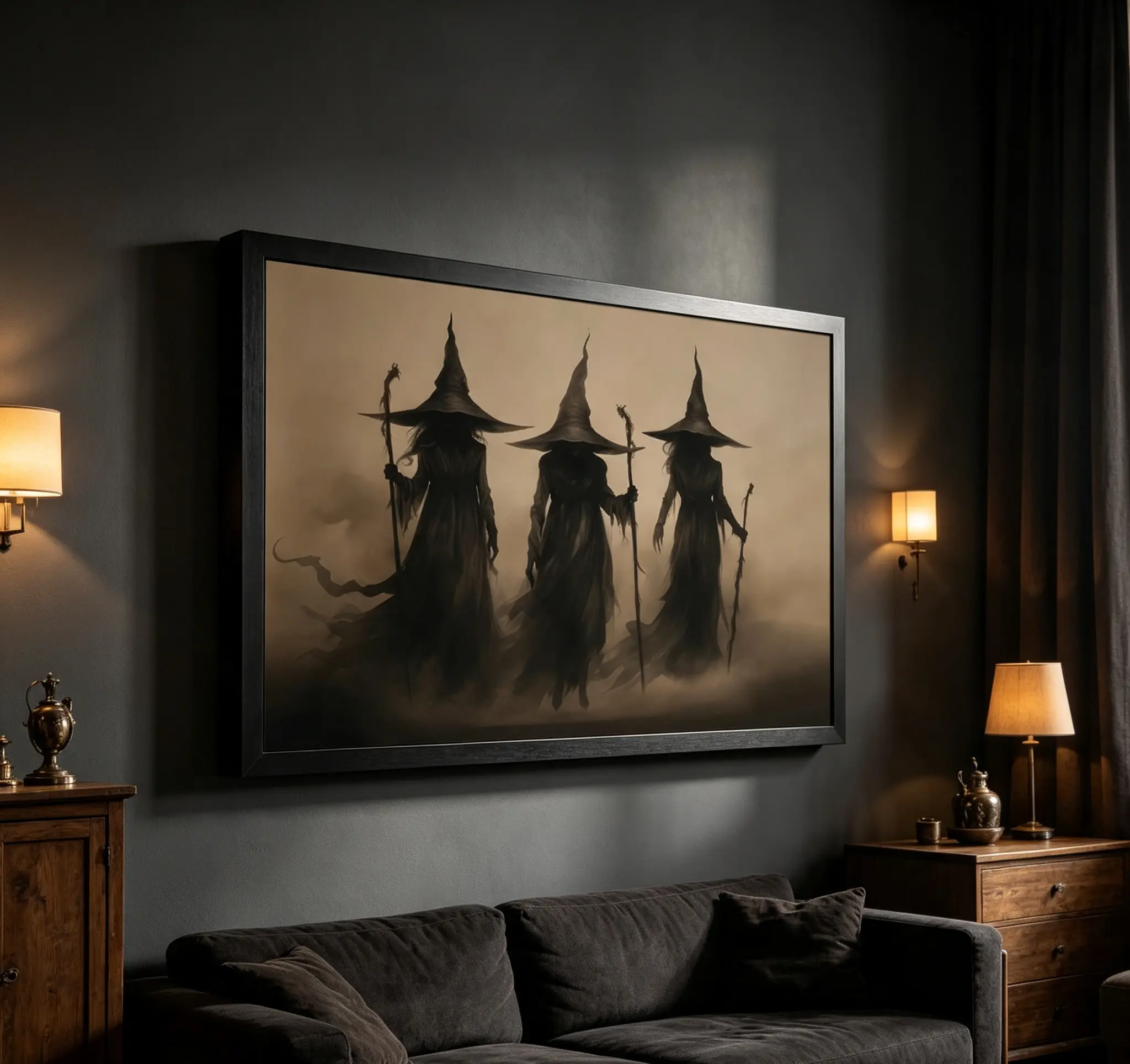 Creepy Witchy Gothic Wall Art - Moody Dark Vintage Posters, Rustic Aesthetic Prints for Bedroom & Goth Room, Collectible Gift for Witch-Theme Art Lovers Home Decor