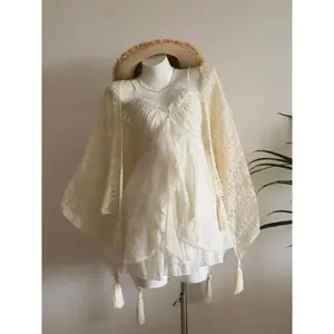 Summer Sweet Vintage Sling 2-piece Set Women Design Chic Loose Chiffon Fairy Suit Female Japanese Elegant Thin New Clothing 2025