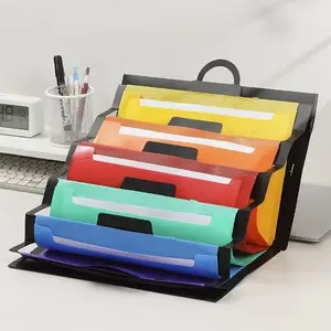 Hanging 6 Pocket File Folders, 36in Multicolor Organizer, over Door Storage, Wall Mount Document Holder, Office Use
