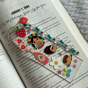 Acrylic Bookmark Handmade with Charms Multiple Designs Available Perfect for Book Lovers