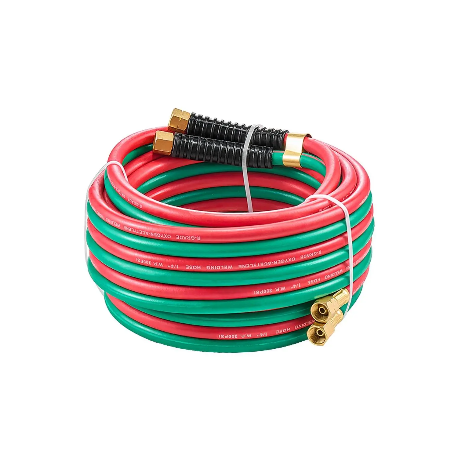 Summervibes VEVOR Oxygen Acetylene Hose, 1/4-Inch x 25FT Oxy Acetylene Hose with 9/16"-18 LH/RH B Fittings, R Grade Welding Torch Twin Hose with 300PSI Maximum Working Pressure for Cutting Soldering Brazing