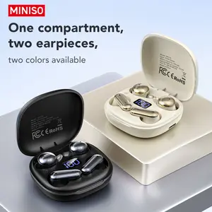 Miniso MS108 Wireless Bluetooth-compatible Headphones, Waterproof Sleep Earbuds, Dual Earphone Design, Lightweight Wireless Earbuds, Buy One Get One Free, Android Compatible, Waterproof Wireless Earphones