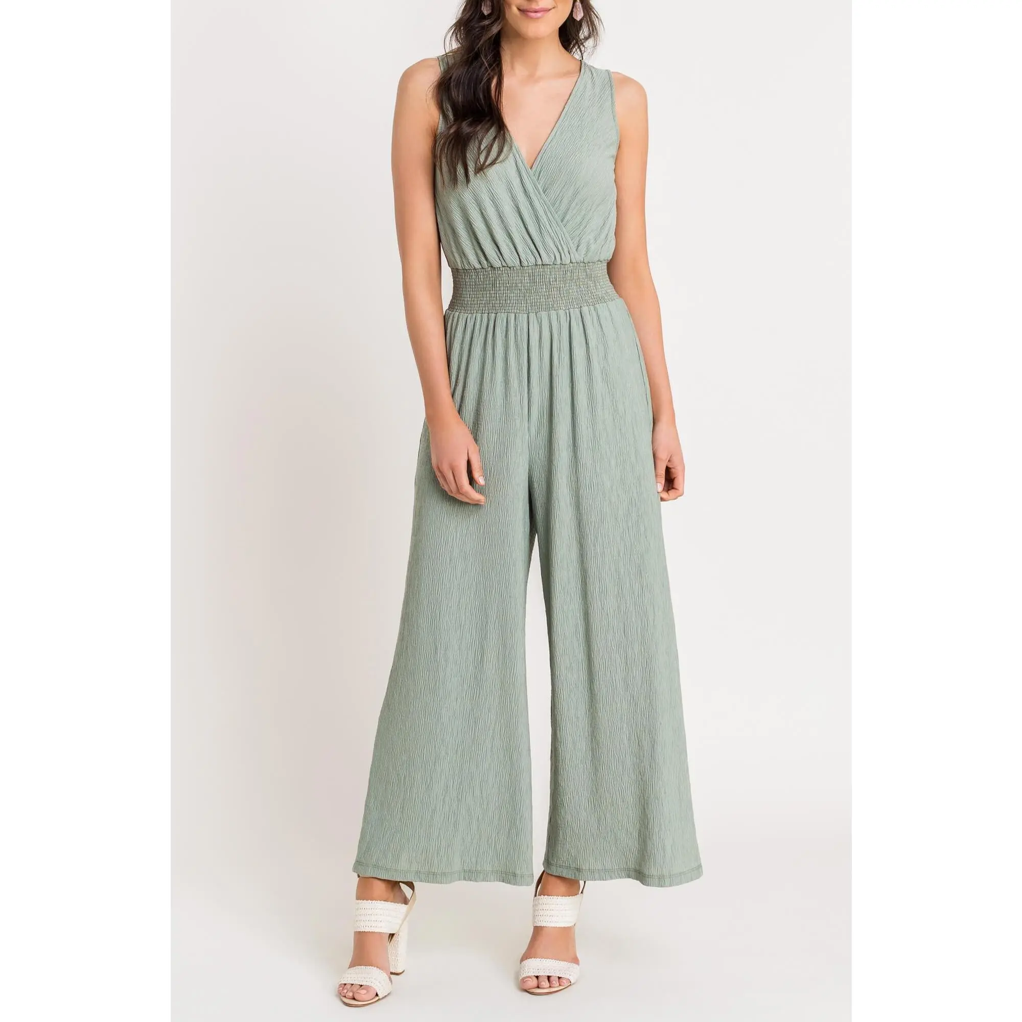 Proud Plant Mom Sage Sleeveless Jumpsuit