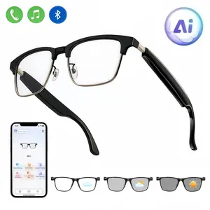 AI Translation Smart Glasses with Bluetooth Connectivity multiple Languages GPT Chat Unisex Audio HD Voice Calls HiFi Sound Photochromic Lenses - Wearable,allowing users to listen to music and make phone calls.IPX5 waterproof and dustproof rating