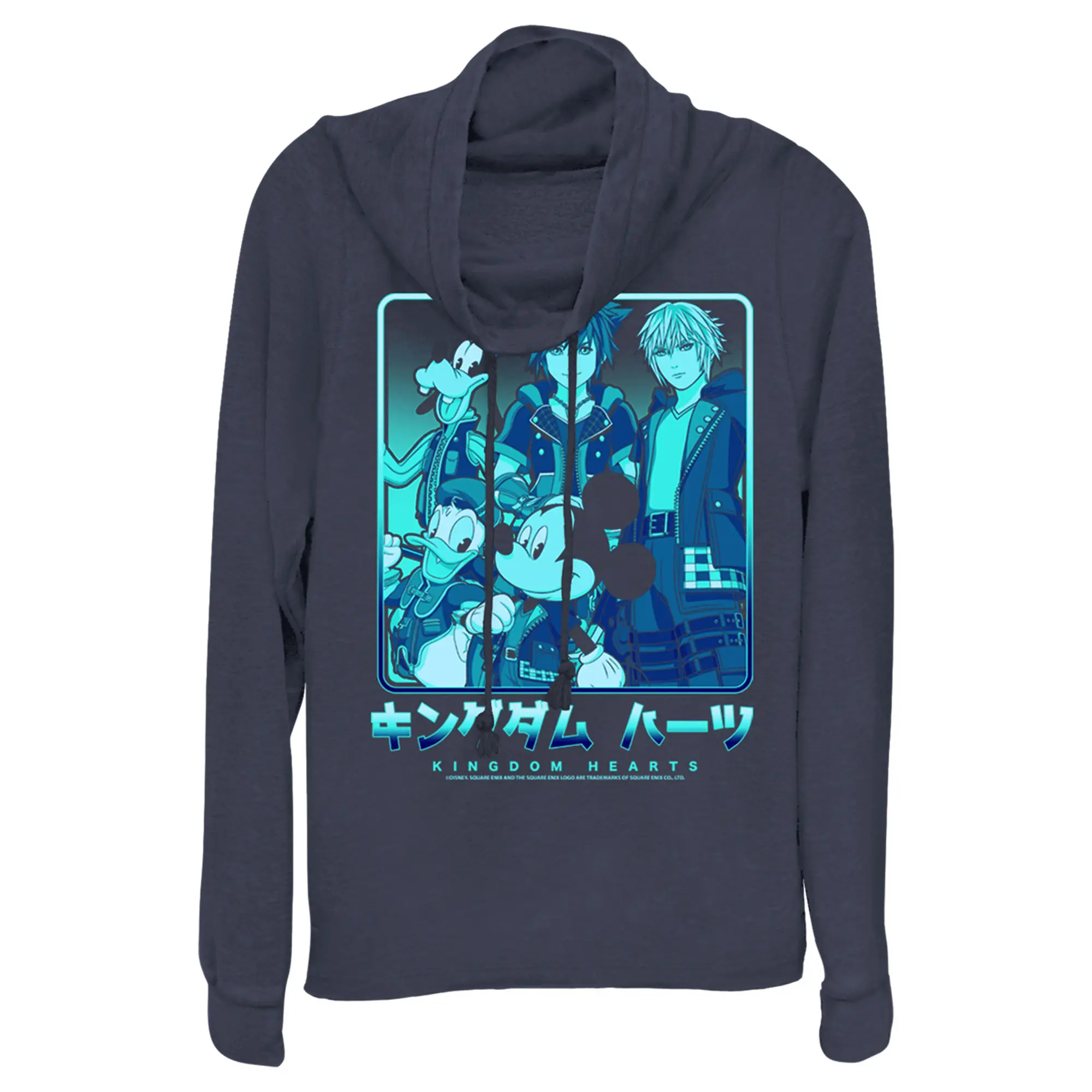 Juniors Womens Kingdom Hearts 3 Heroes In a Box Cowl Neck Sweatshirt
