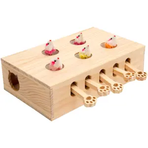 MewooFun Cat Toys Interactive Whack-a-mole Solid Wood Toys