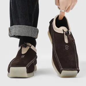 Slip On Platform  Men Square Toe Multicolor Fashion Trendy Shoes 11131-L style