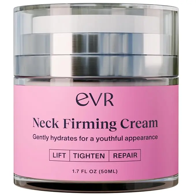 EVR Anti-aging Neck Firming Cream with Collagen & Hyaluronic Acid - Made in USA with Natural & Organic Ingredients Face Neck and Chest Tightening Moisturizer (Classic)