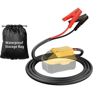 Jumper Cables with Adapter for Dewalt 20V Battery, 2FT 8AWG Portable Battery Dewalt Jumper Starter Automotive Booster Cables Power for Car Jump Starting Using Tool