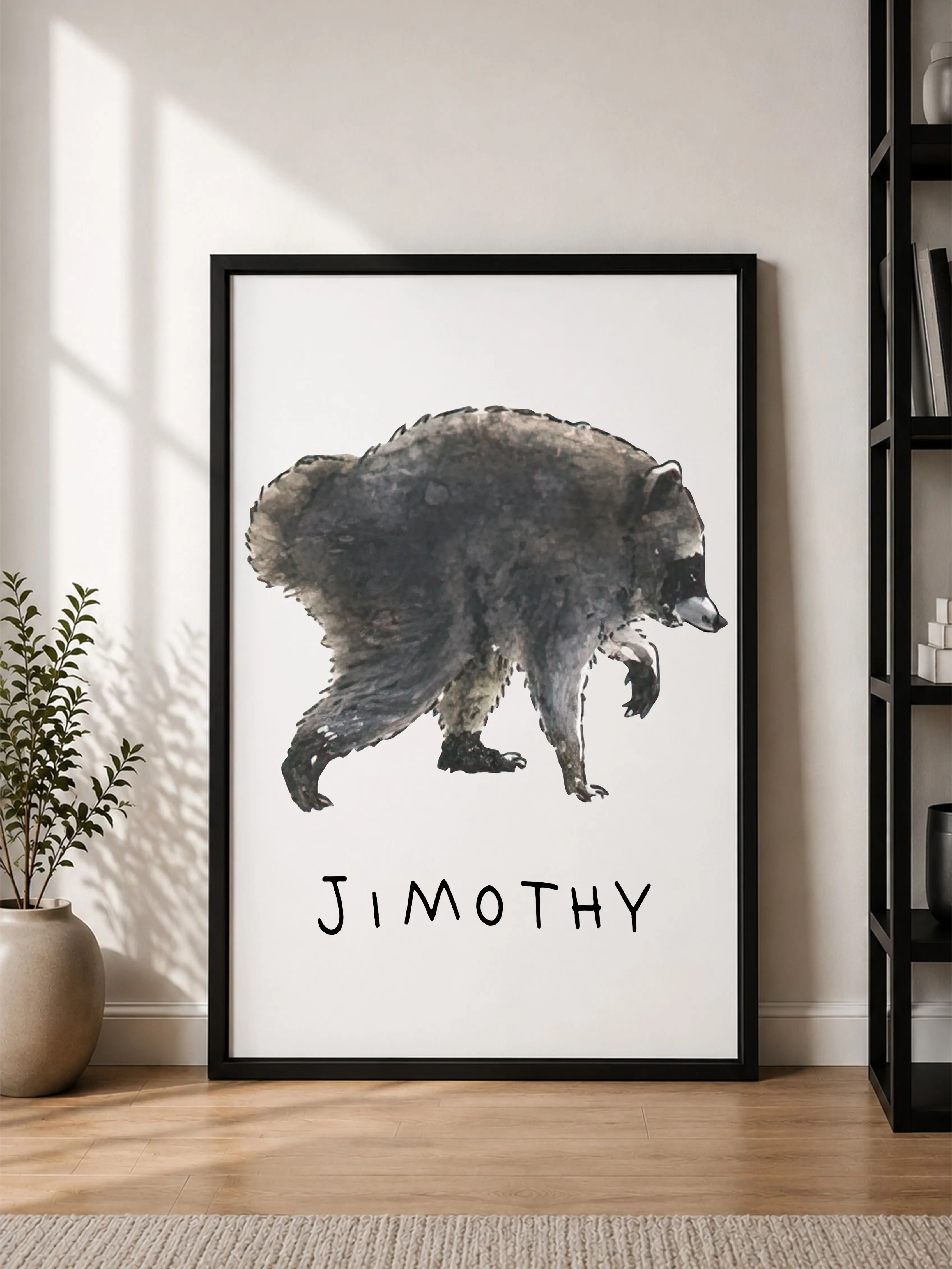 [Unframed Poster] Jimothy Raccoon Viral Poster, Famous Seattle Raccoon Poster, Short King Jimothy. Cute Trash Panda Poster, Cute Baby Raccoon