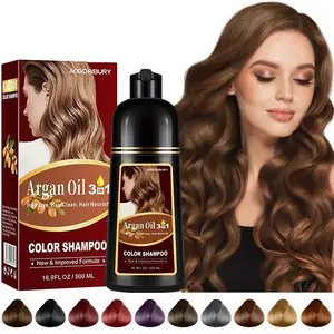 Light Brown Hair Dye Shampoo 3 In 1 For Women & Men 100% Gray Hair Coverage -Argan Oil Hair coloring shampoo - Natural Ingredients Plant Hair Color - Hair Dye In Minutes ，Can Also Dye Your Beard ，500 Ml