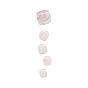 Impress Design No Glue Fake Press On Toenails - Is This Love | Design, Pink & White, Short, Squoval, Pedicure