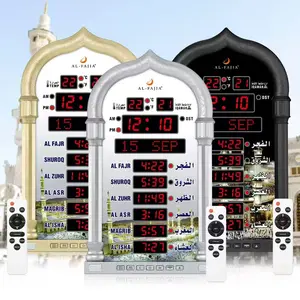 LED Muslim Prayer Clock, Azan Wall Clock, Digital Prayer Timer for Home Office Mosque, Decorative Hanging Clock