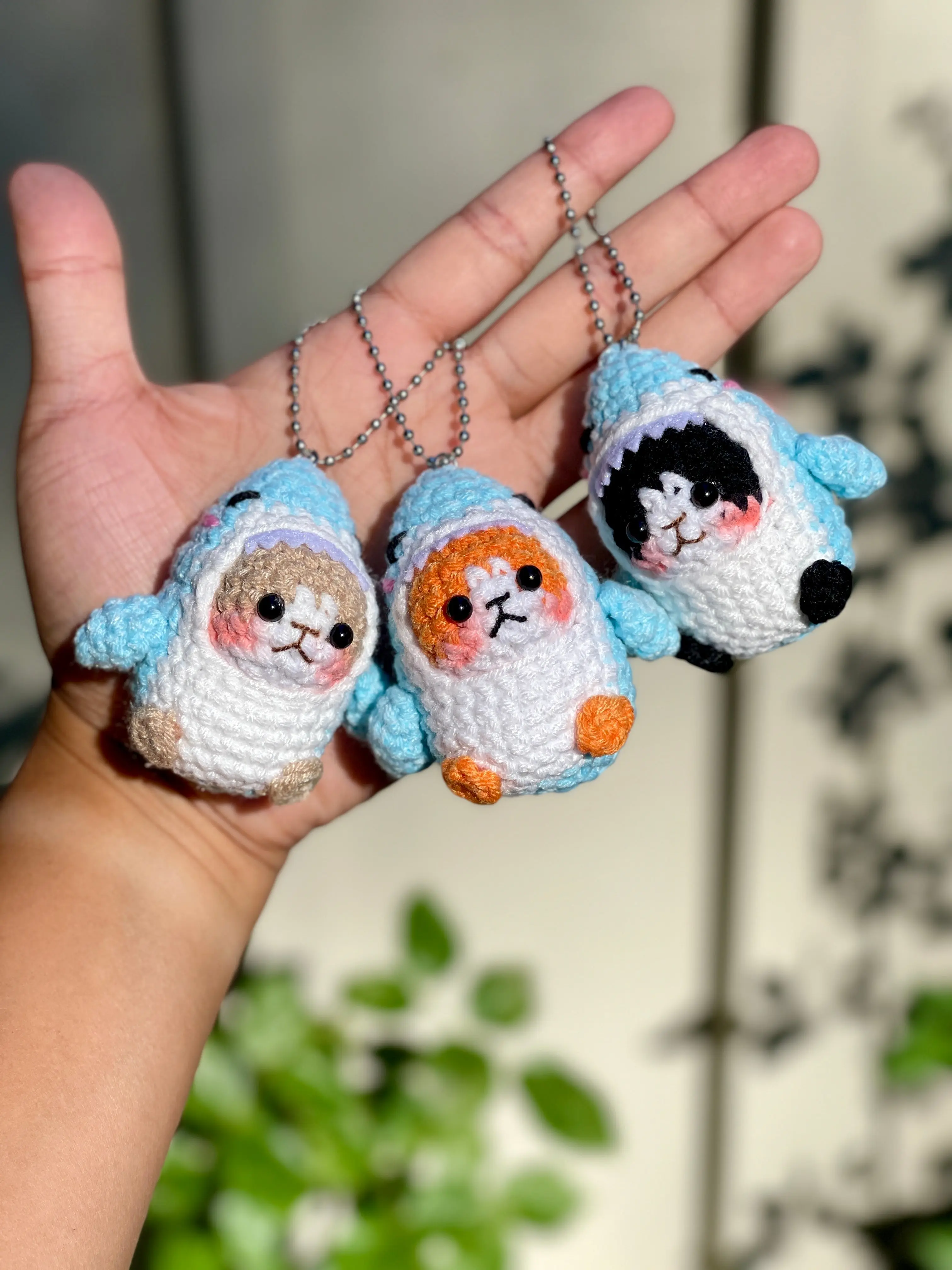 Shark Cat Crochet Keychain