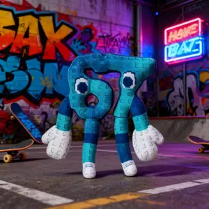 Steal a Brainrot 67 Plush 9.8inch Viral Brainrot Meme Toy, Soft Pixel Collectible for TikTok Fans, Soft Stuffed Figure