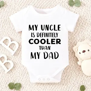 My Uncle is Way Cooler Than My Dad Infant Bodysuit, Funny Baby Shower Outfits, Boys Girls Short Sleeve Clothing