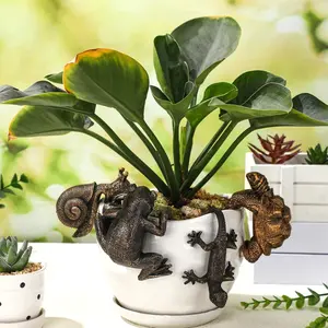 Fun Animal Resin Statue Plant Stand Decoration Hanging Piece, Perfect Small Gift for Lover, Home Decor Indoor Outdoor, Garden Sculptures Statues, Exterior Decorative Statues