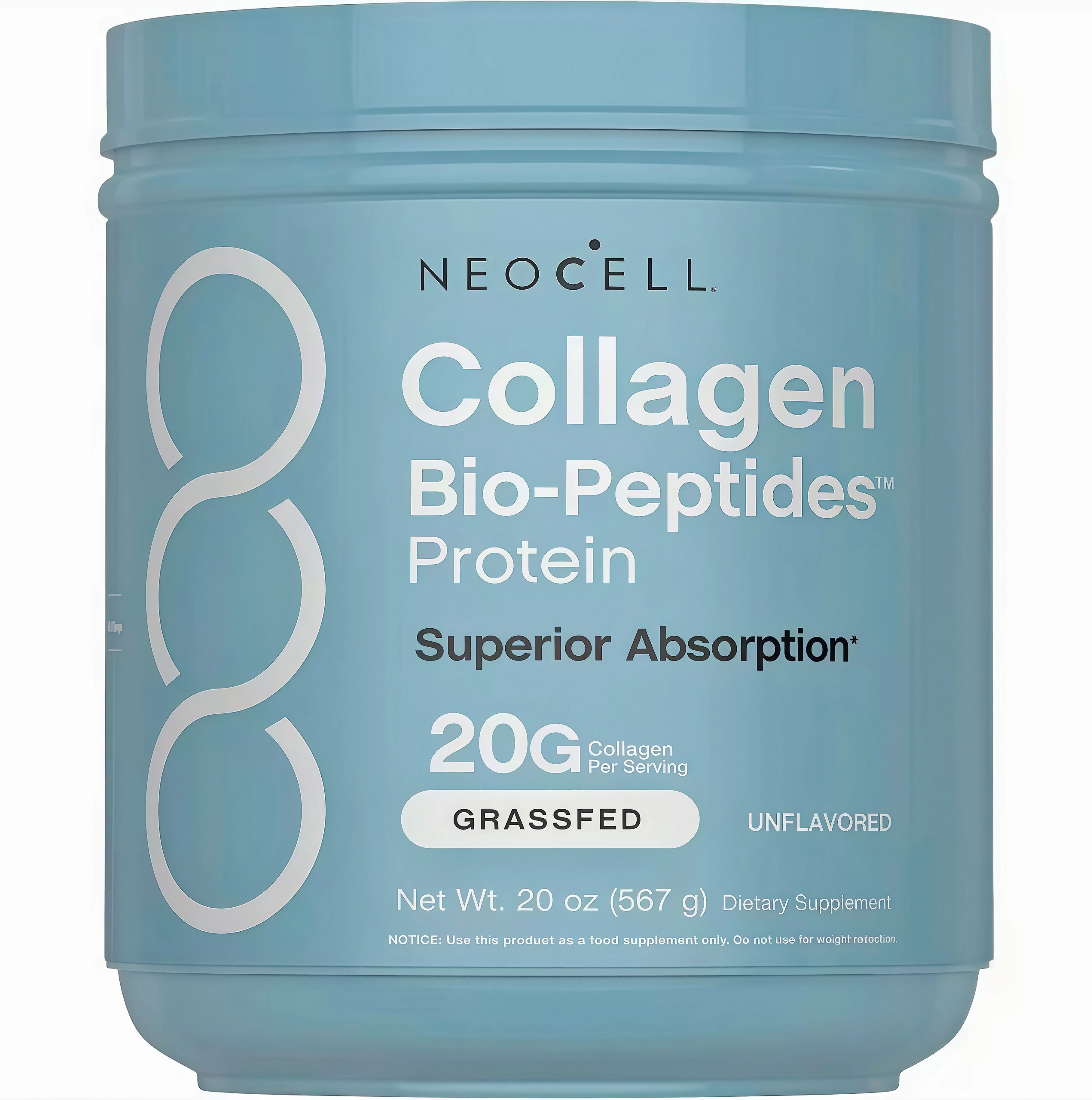 NeoCell Collagen Peptides Powder 20oz - Grassfed Protein Supplement AO- Advanced with 18 Essential Amino Acids