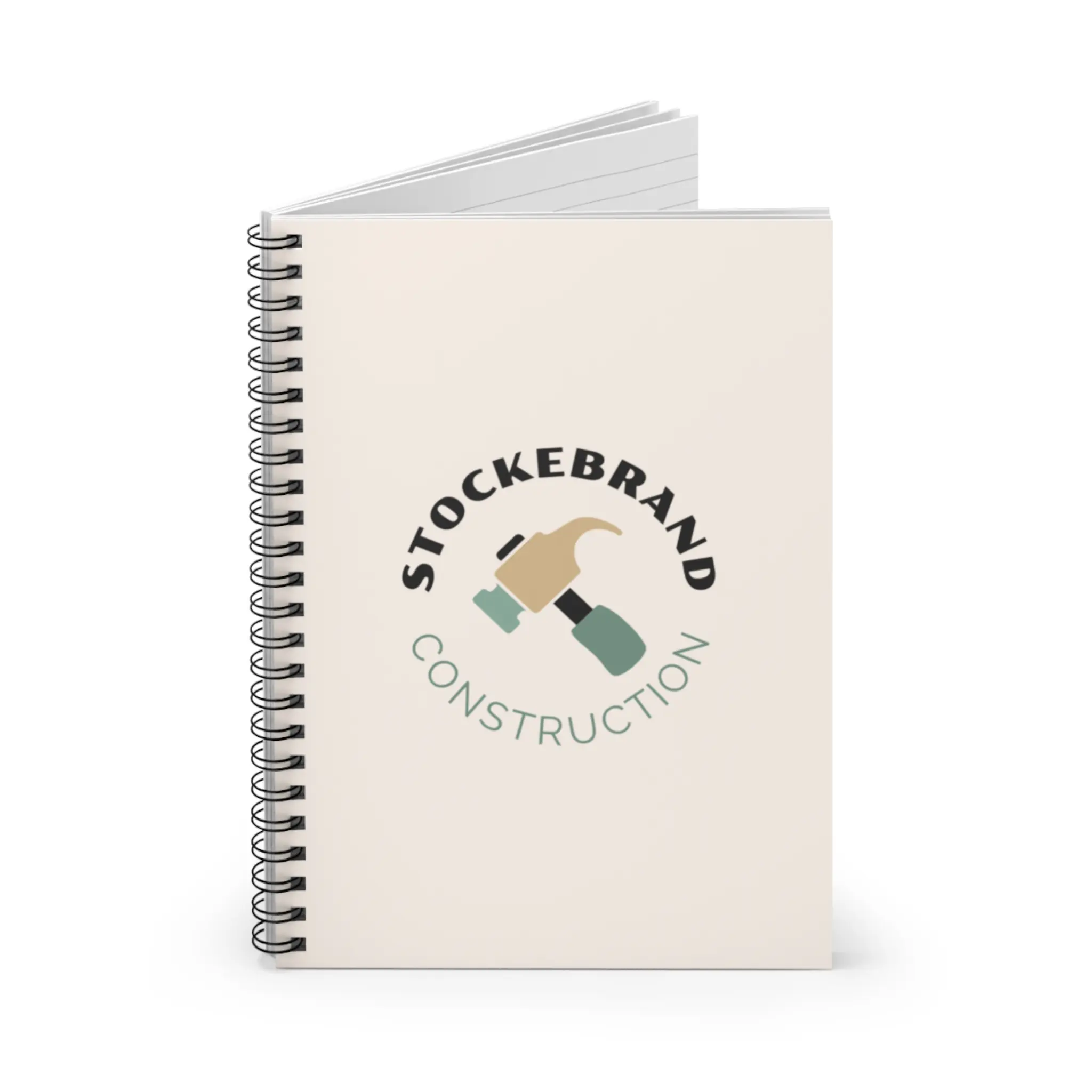 Custom Construction Spiral Notebook - Ruled Lines, Note-taking, Journaling, Work Planner, Gift for Builders, Contractors