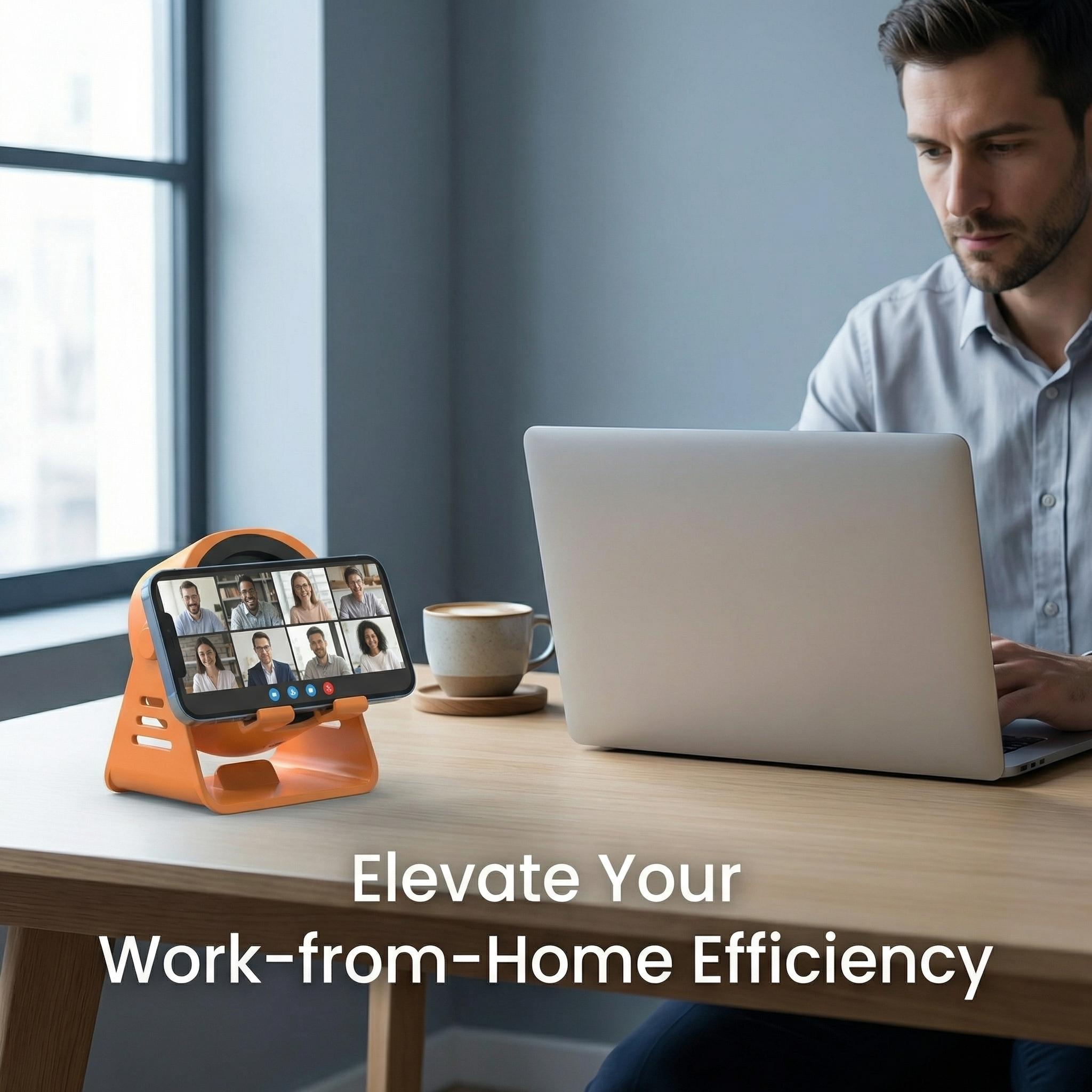 4-in-1 Smart Wireless Speaker Stand, 360°Flexible Angle, Power Bank Included, RGB Atmosphere Light, Gift for Men & Women