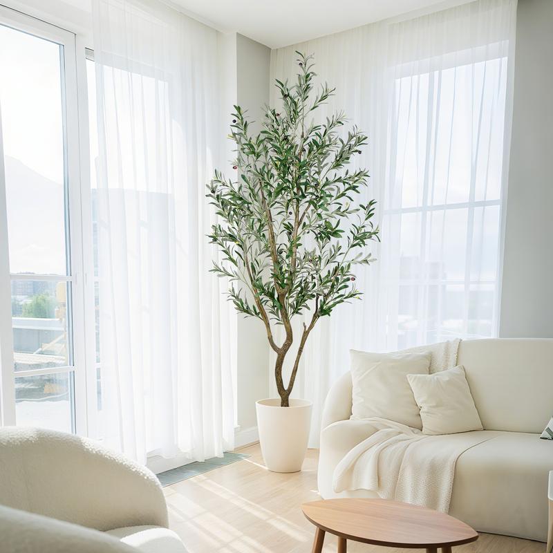 Lifelike Artificial Olive 5.25/6/7FT Tree Decorative Fake Plant Indoor Tall Plant Realistic Shape Multiple Branches and Leaves Suitable for Home Office