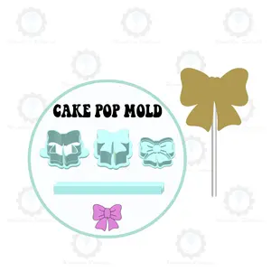 Bow Cake Pop Mold with Fondant Stamp | Deluxe Cutter, Popper, and Tray Option