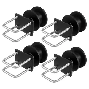 VEVOR Sliding Gate Kit, Rolling Gate Hardware Kit w/ H-Shaped Wheel Groove for Cantilever Sliding Gates and Rolling Door, Sliding Gate Rollers w/ 4 Track Wheels, Heavy Duty Sliding Roller, Black