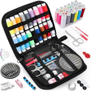 Sewing Kit Gifts for Mom Grandma Friend Adults Beginner Kids Traveler | Portable Sewing Supplies Accessories Contains Thread, Needle, Scissors, Measure Tape, Dorm Room Essentials (Black, M), Beginner sewing kit, Travel sewing tools
