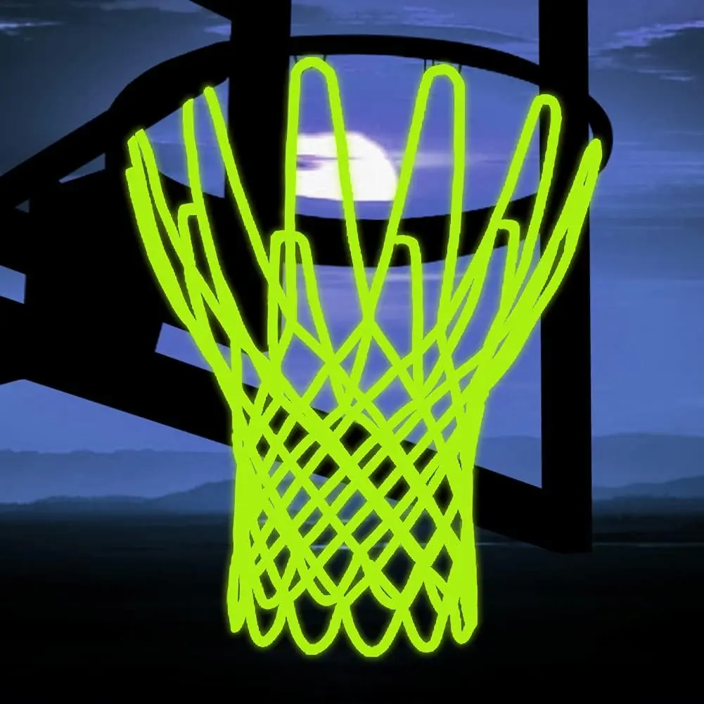 Luminescent Basketball Net - Unisex Sun-Powered Nylon Accessory with Outdoor Solar Lights, for Kids Outdoor Play & Campus Use, Portable Sport Gear