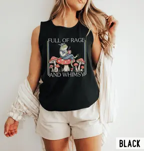 'Full Of Rage and Whimsy' Tank  Cottagecore Frog Resistance Tanktop