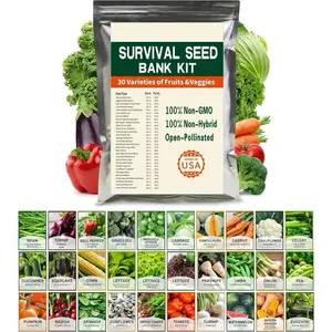 Open Seed Vault 30,000 Non GMO Heirloom Vegetable Seeds - 30 Variety Pack for Gardening, Survival Gear, and Emergency Supplies Kit-seeds gift