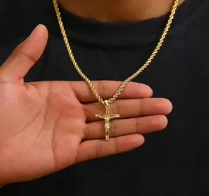 Cross Pendant Necklace for Men & Women,Stainless Steel Jewelry for Party, DailyClothing Decor, Trendy All-match & ExquisiteJewelry for Birthday Gift, Daily Wear Necklace