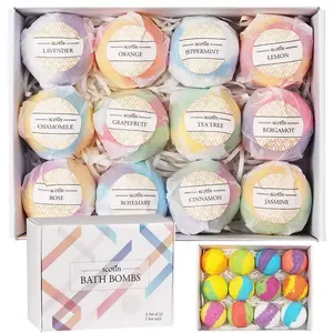 Bath Bombs Gift Set  for Women, 12 Pack Organic Bath Bombs with Essential Oil, Handmade SPA Bubble Bath for Relaxing, Basket Set for Mothers Day Gifts for Mom, Spa Relaxing Self Care, Teacher Appreciation Gifts