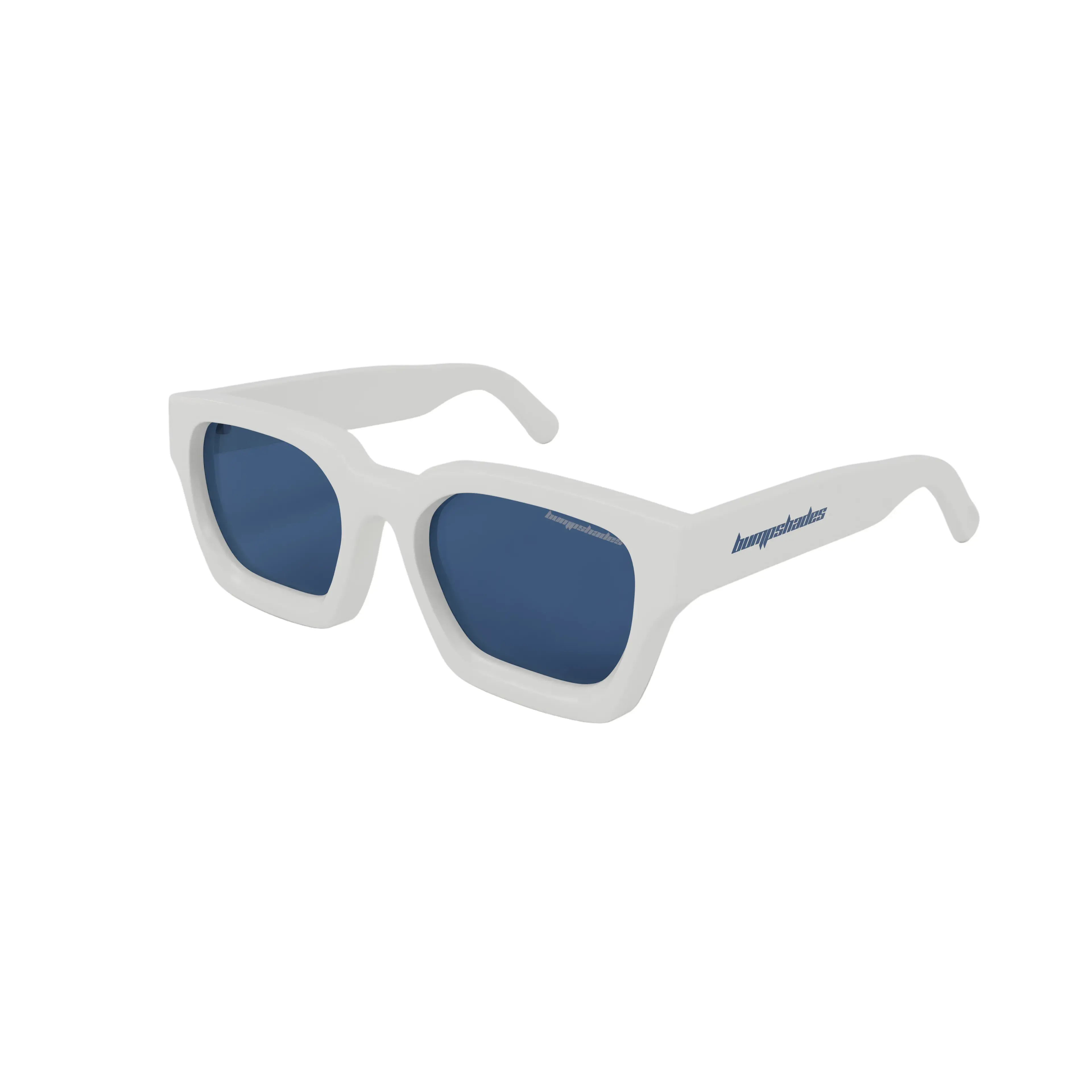 GLOSSY WHITE “ECHO” SUNGLASSES